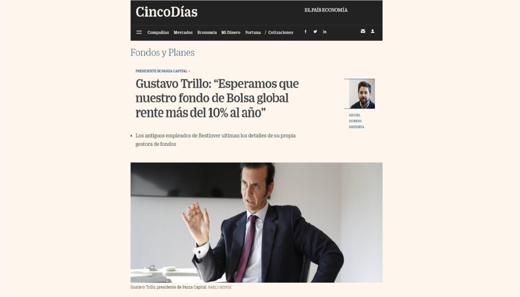 Gustavo Trillo: “Esperamos que nuestro fondo de Bolsa global rente más del 10% al año”